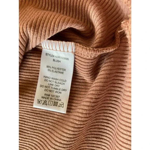 Astr Corset Blush Long Sleeve Cocktail Dress Mini Ribbed Medium - Picture 7 of 8